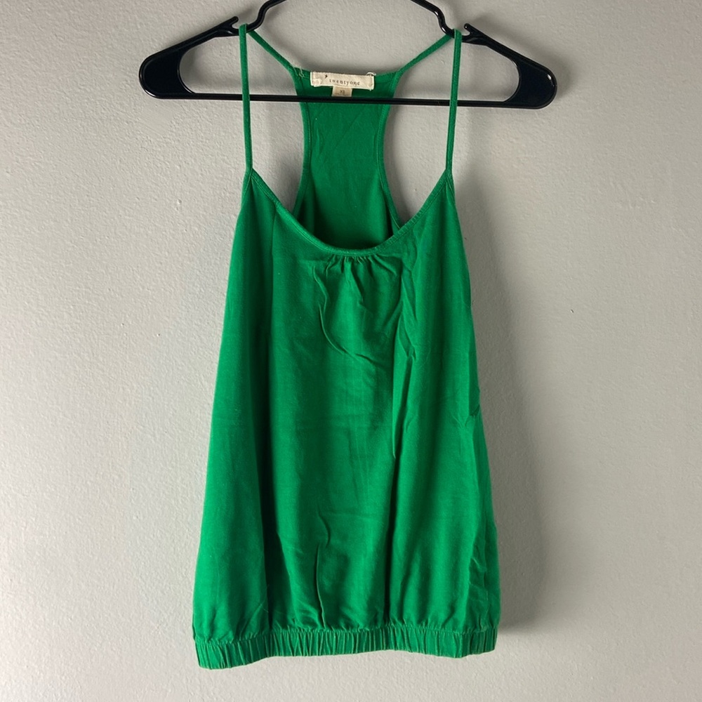 Forever 21 XS Green Spaghetti Strapped Shirt